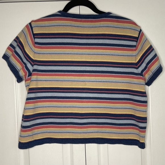 VINTAGE 90s Lizwear by Liz Claiborne Striped Knit Top - Picture 2 of 4